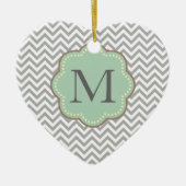 Gray Chevron Keramisch Ornament (Voorkant)