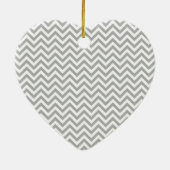 Gray Chevron Keramisch Ornament (Achterkant)
