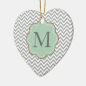 Gray Chevron Keramisch Ornament (Links)