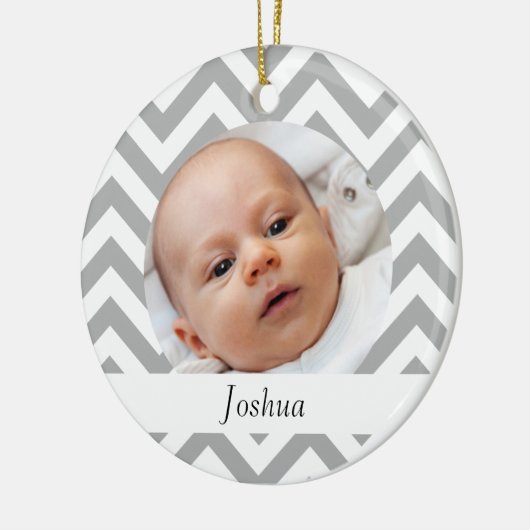 Gray Chevron Keramisch Ornament (Links)