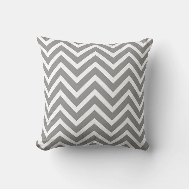 Gray Chevron Kussen (Voorkant)