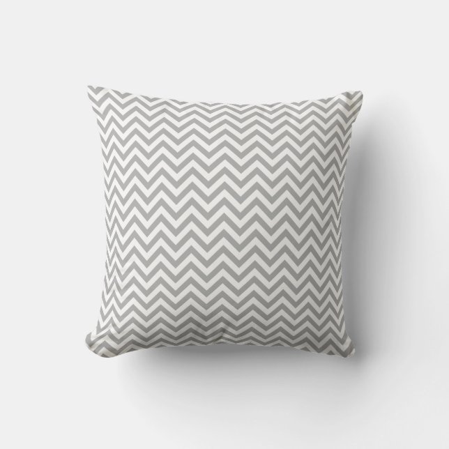 Gray Chevron Kussen (Voorkant)