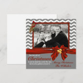 Gray Chevron met kerstkaart (Voorkant / Achterkant)