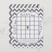 Gray Chevron met Panda Baby Bingo Briefkaart (Voorkant / Achterkant)