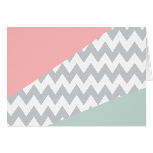 Gray Chevron Mint en Coral (Voorkant Horizontaal)