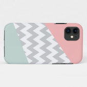 Gray Chevron - Mint en Coral Case-Mate iPhone Case (Achterkant (horizontaal))