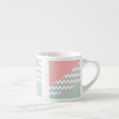 Gray Chevron Mint en Coral Espresso Kop (Rechts)