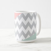 Gray Chevron Mint en Coral Koffiemok (Voorkant rechts)