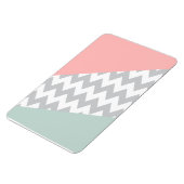 Gray Chevron Mint en Coral Magneet (Linkerzijde)