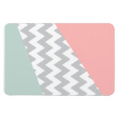 Gray Chevron Mint en Coral Magneet (Horizontaal)