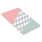 Gray Chevron Mint en Coral Magneet (Rechterzijde)
