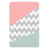 Gray Chevron Mint en Coral Magneet (Verticaal)