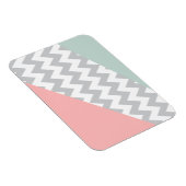 Gray Chevron Mint en Coral Magneet (Rechterzijde)