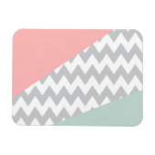 Gray Chevron Mint en Coral Magneet (Horizontaal)