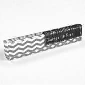 Gray Chevron Monogram Desk Name Bord Naambordje