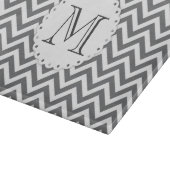 Gray Chevron Monogram snijvlak Snijplank (Hoek)