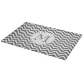 Gray Chevron Monogram snijvlak Snijplank (Hoek)