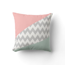 Gray Chevron - Munt en koraal