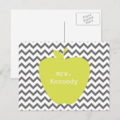 Gray Chevron Neon Apple leraar Briefkaart (Voorkant / Achterkant)
