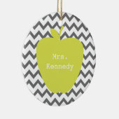 Gray Chevron Neon Apple leraar Keramisch Ornament (Rechts)