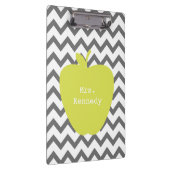 Gray Chevron Neon Apple leraar Klembord (Rechts)