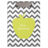 Gray Chevron Neon Apple leraar Klembord (Voorkant)