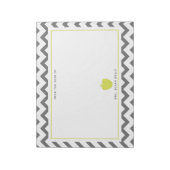 Gray Chevron Neon Apple leraar Notitieblok (Linkerzijde)