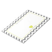 Gray Chevron Neon Apple leraar Notitieblok (Schuin)