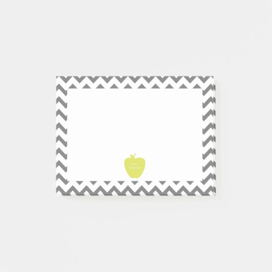 Gray Chevron Neon Apple leraar Post-it® Notes (Voorkant)