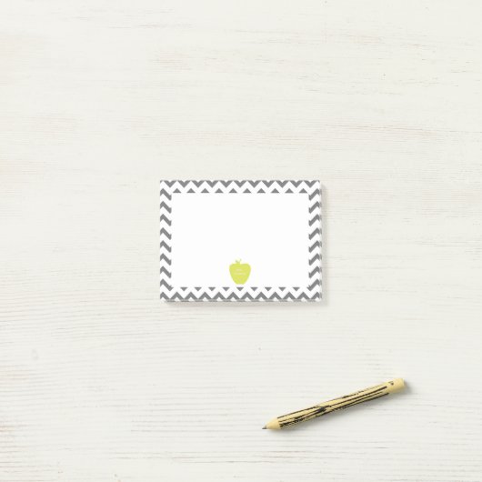 Gray Chevron Neon Apple leraar Post-it® Notes (Op bureau)