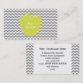 Gray Chevron Neon Apple leraar Visitekaartje (Voorkant / Achterkant)