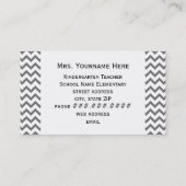 Gray Chevron Neon Apple leraar Visitekaartje (Achterkant)