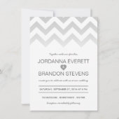 Gray Chevron Ombre Wedding Invitations Kaart (Voorkant)