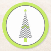 Gray Chevron - Onderzetters met kerstbomen (Voorkant)
