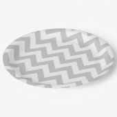 Gray Chevron Paper-Borden Papieren Bordje (Gekanteld)