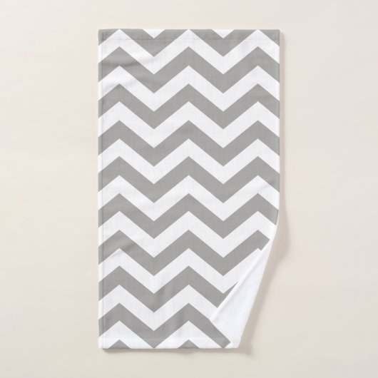 Gray Chevron Pattern Bad Handdoek (Handdoek)