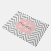 Gray Chevron Pattern Deurmat (Schuin)