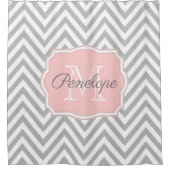 Gray Chevron Pattern Douchegordijn (Voorkant)