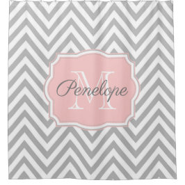 Gray Chevron Pattern Douchegordijn
