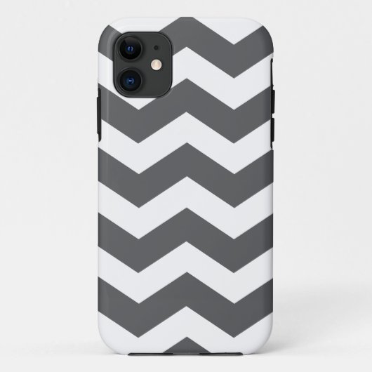 Gray Chevron Pattern Hoesje-Mate iPhone 5 Hoesje (Achterkant)