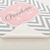 Gray Chevron Pattern Sherpa Deken (3/4)