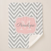 Gray Chevron Pattern Sherpa Deken (Voorkant)