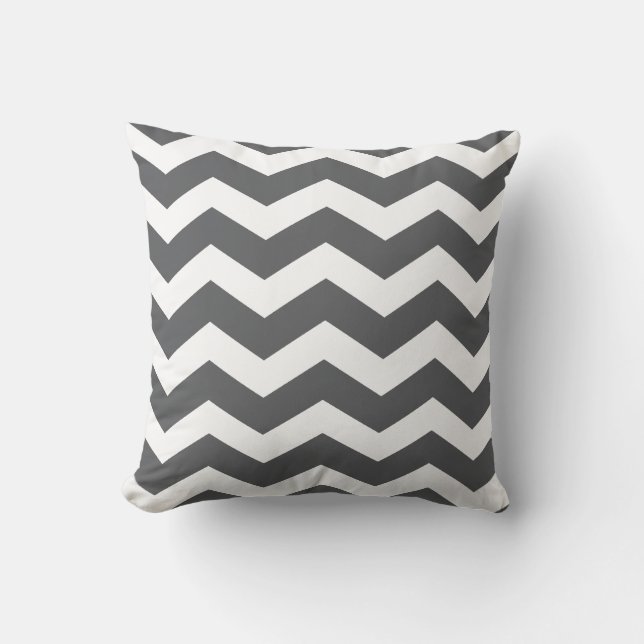 Gray Chevron Pattern Sierkussennen Kussen (Voorkant)