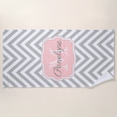 Gray Chevron Pattern Strandlaken (Voorkant)