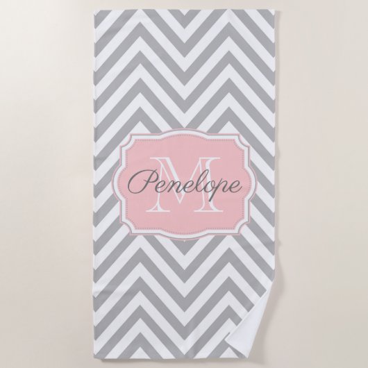 Gray Chevron Pattern Strandlaken (Voorkant)