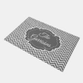 Gray Chevron Persoonlijke Doormat Deurmat (Schuin)