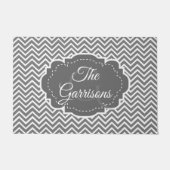 Gray Chevron Persoonlijke Doormat Deurmat (Voorkant)