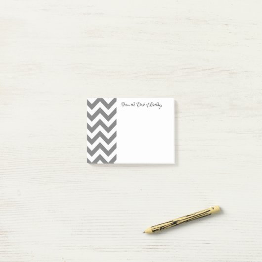 Gray Chevron Post Post-it® Notes (Op bureau)