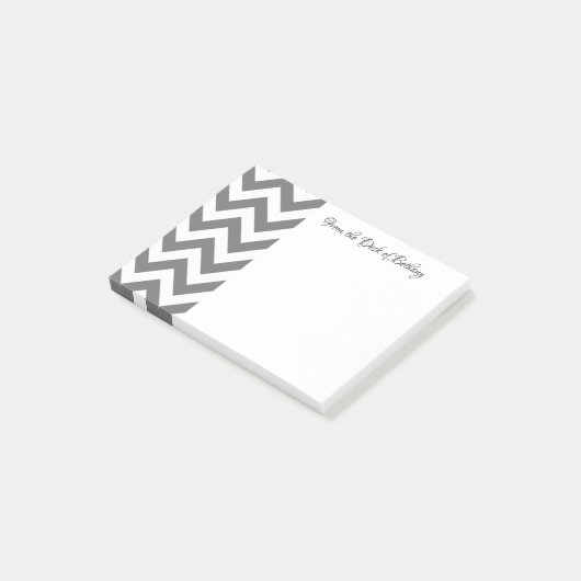 Gray Chevron Post Post-it® Notes (Schuin)