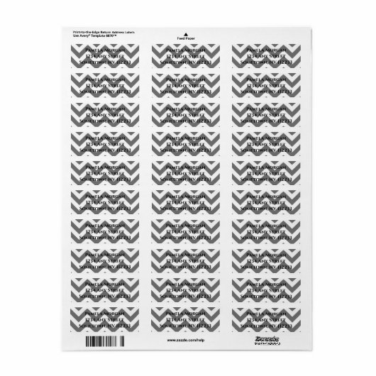 Gray Chevron Return Label (Full Sheet)